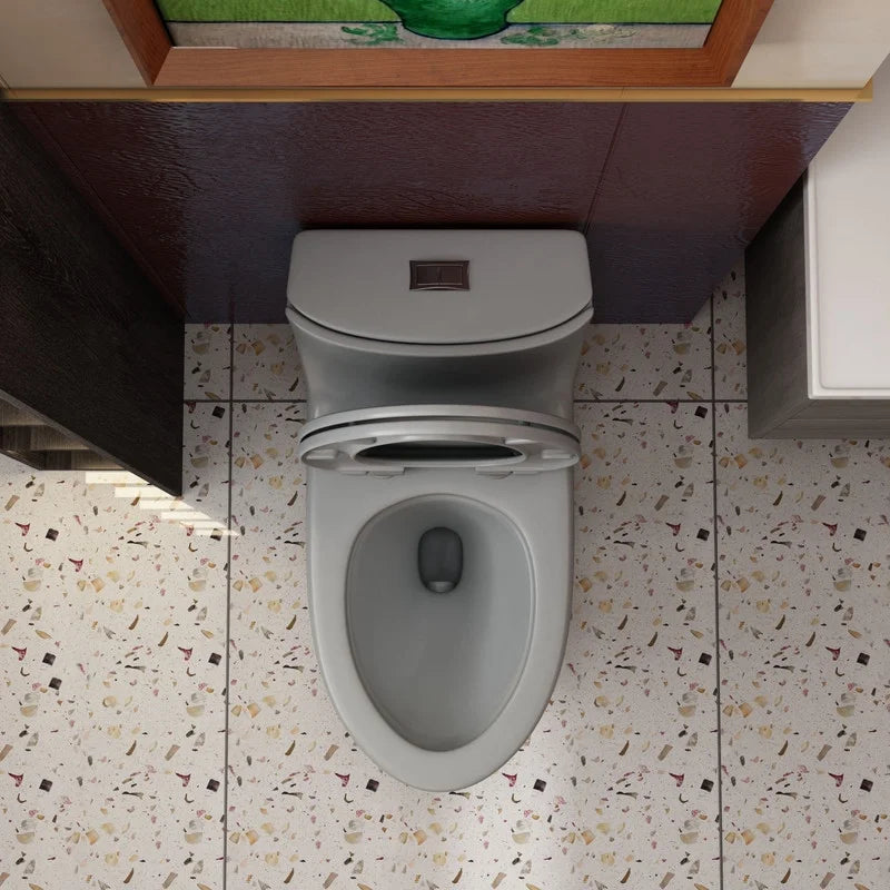 Toilettes modernes à une pièce Albriya A1878, toilettes de salle de bain standard à double chasse d’eau 1,1/1,6 GPF avec siège confortable, hauteur conforme à l’ADA, 16 1/2 po ? 12 po ? Entraxe, MaP 1000 g, blanc brillant