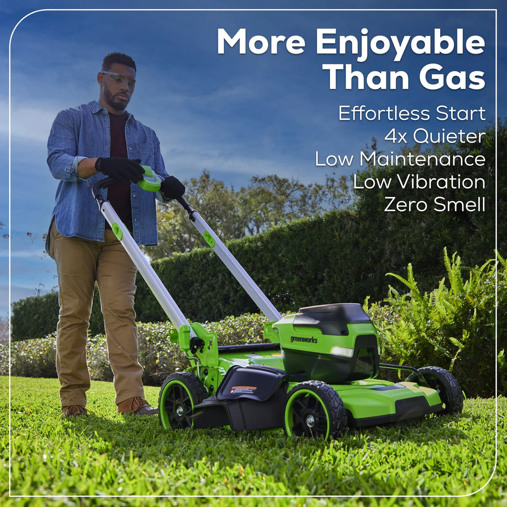 Tondeuse à gazon autotractée Greenworks 60V 21 + (1) batterie 5,0 Ah et chargeur 2546502