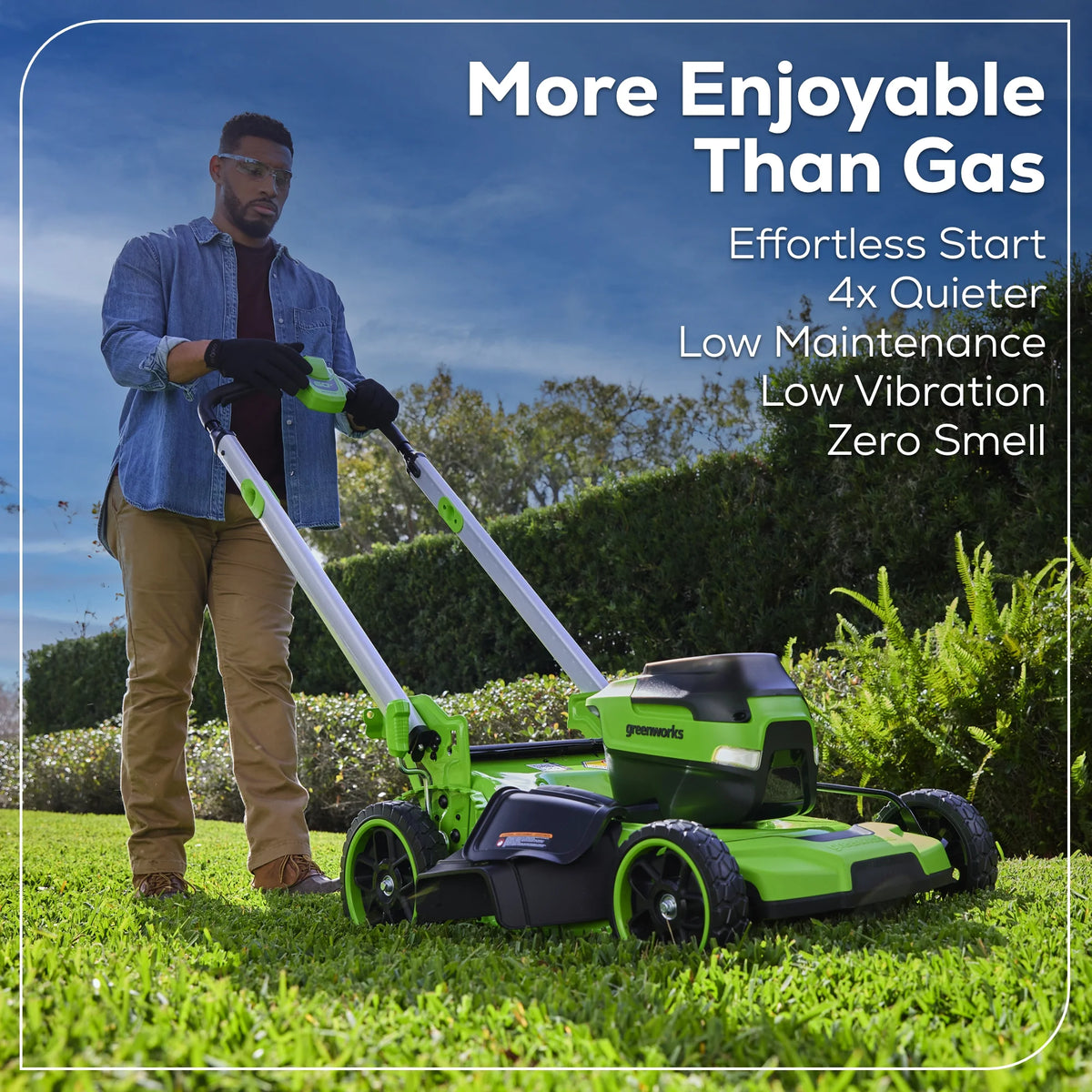 Tondeuse à gazon autotractée Greenworks 60V 21 + (1) batterie 5,0 Ah et chargeur 2546502