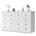 EnHomee Commode blanche pour chambre avec 10 tiroirs, commode moderne en bois, large chiffonnier pour adultes