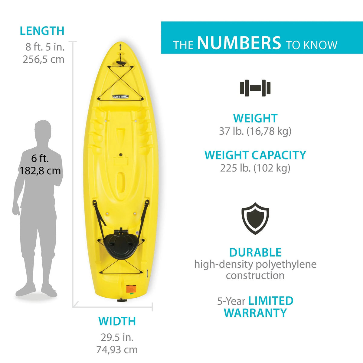 Kayak à assis-dessus Lifetime Volt 85 - Jaune - 90613