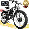 Peak 5000W-Electric-Bike for Adults-Men, Dual-Motor-Ebike 50MPH-Hunting-Ebike, 60V 25AH Long Range Dirtbike, 26 x 4.0 Fat-Tire-Electric-Bicycle,AWD 21-Speed Mountain Bike for Off-Road Snow Sand