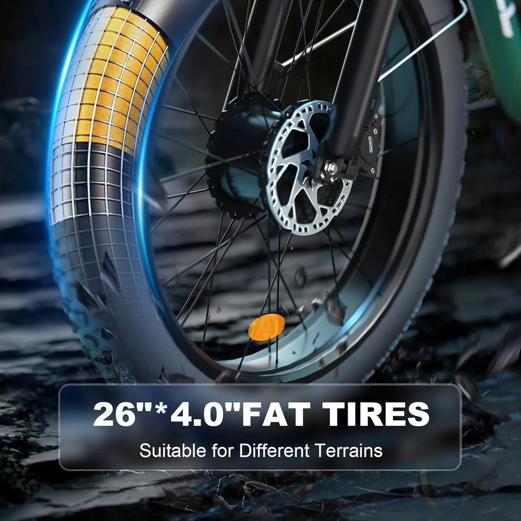 Vélo électrique à pneus larges 2000W pour adultes, batterie 52V 22.4AH double moteur vélo électrique à suspension intégrale 26 35MPH AWD VTT électrique freins hydrauliques