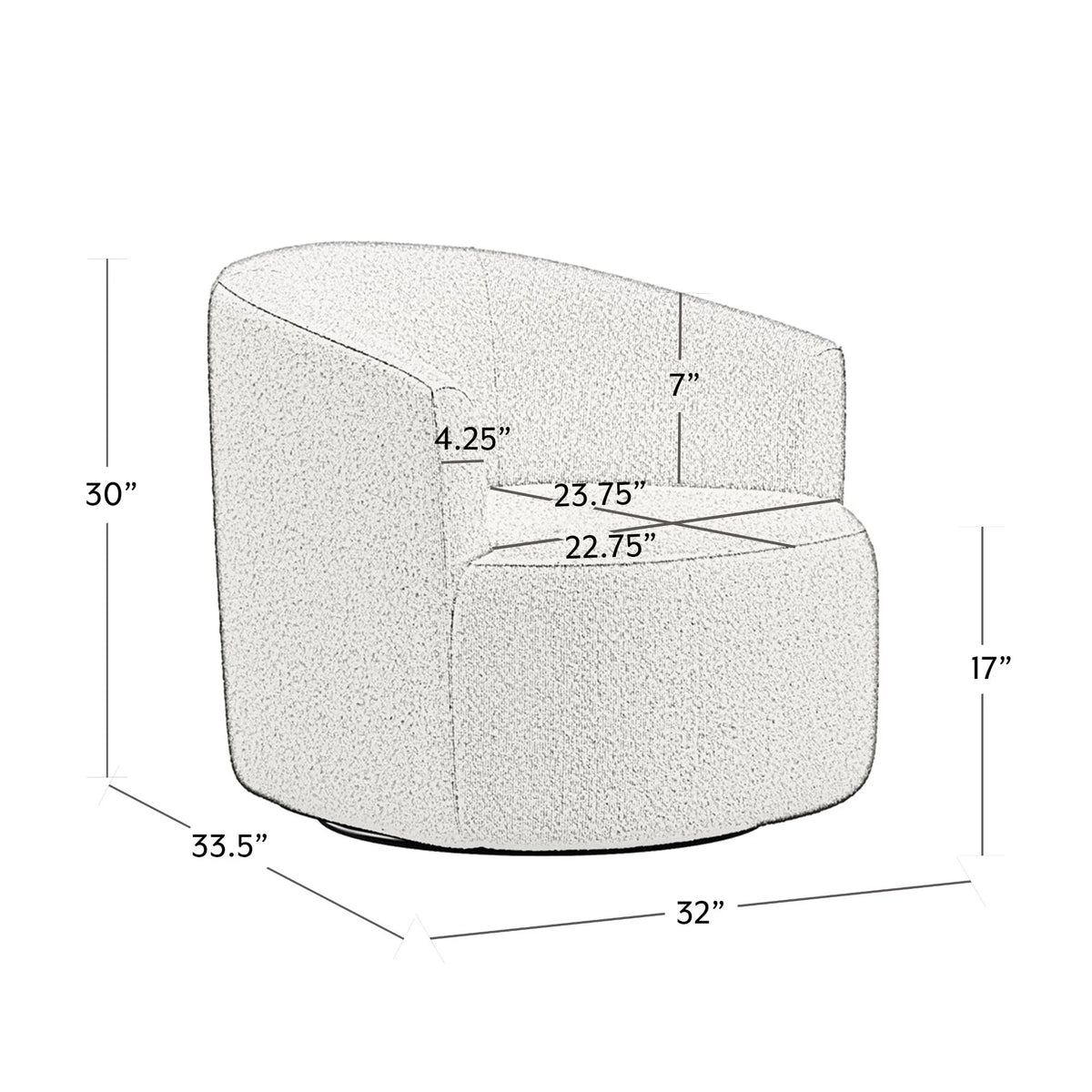 Fauteuil d'appoint pivotant en bouclé Mainstays, taupe