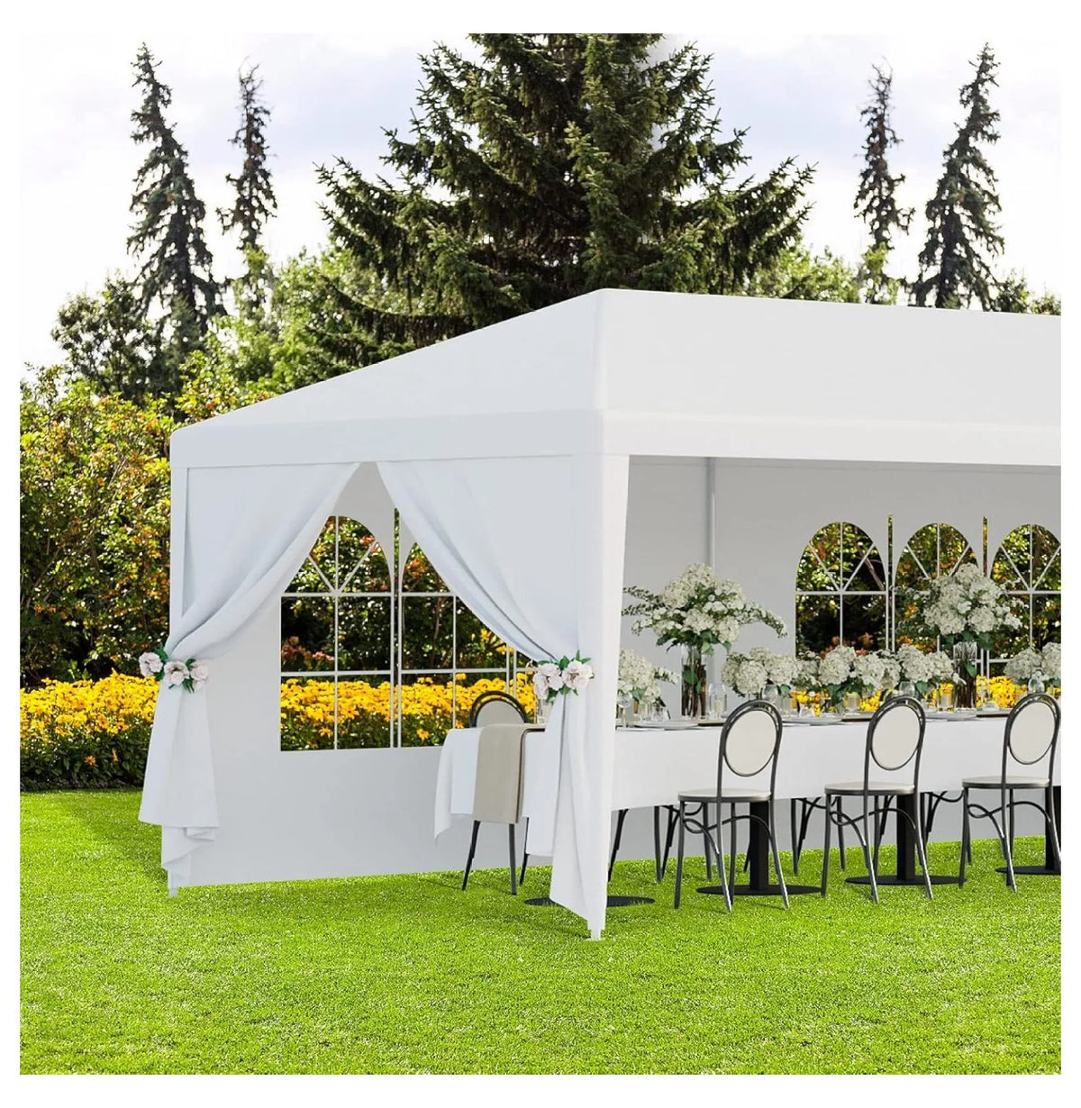 Tente de réception extérieure 10'x30', auvent de mariage, chapiteau de camping imperméable, abri de barbecue robuste, 8 parois latérales amovibles (10x30)