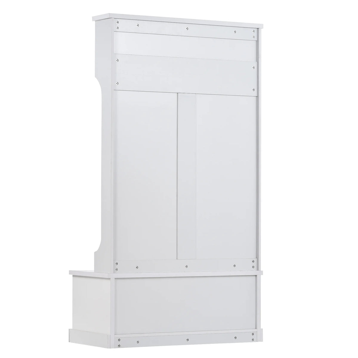 Vestiaire d’entrée avec banc rembourré et patères, banc d’entrée avec 3 crochets, 3 étagères ouvertes, 2 tiroirs et placards de rangement, banc de vestibule avec rangements et crochets pour entrée, vestibule ou couloir (beige)