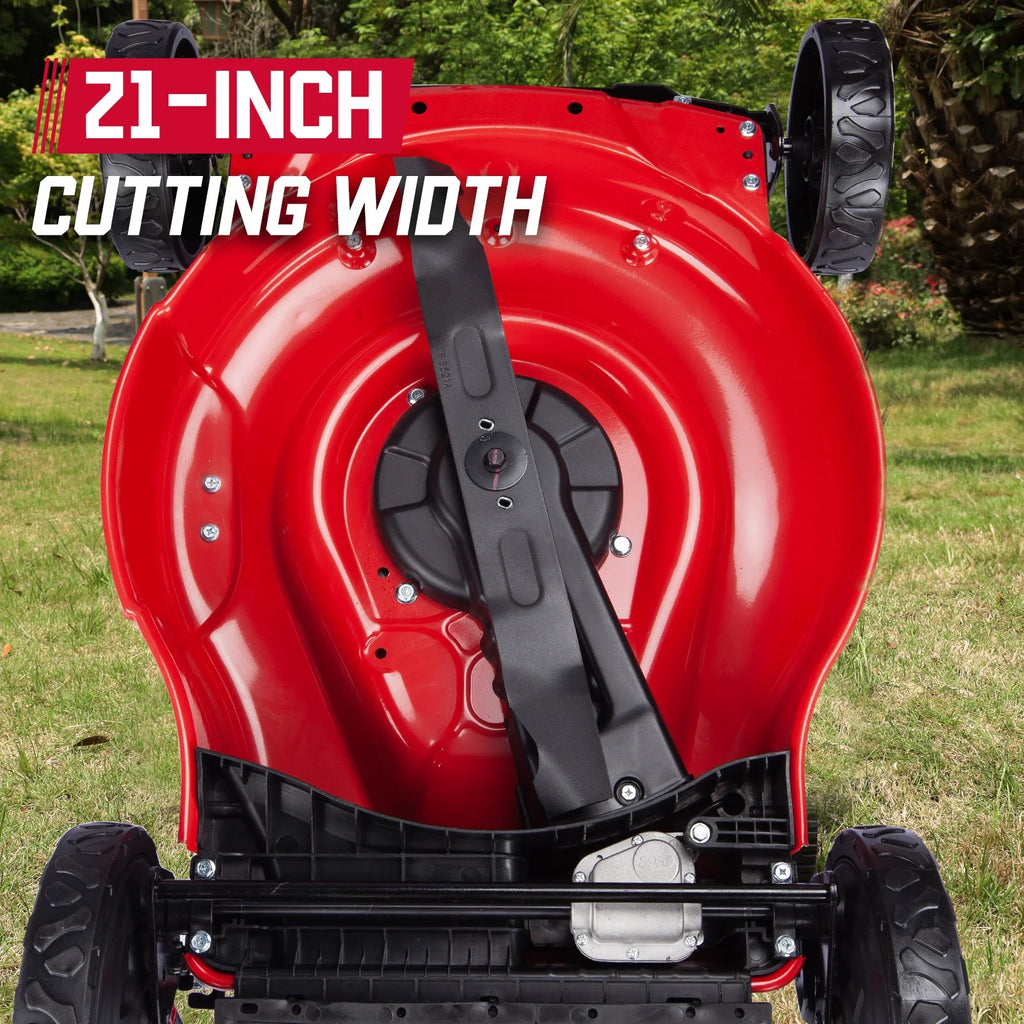 Tondeuse à gazon autotractée PowerSmart 21 pouces, moteur 4 temps B&S 140 cc, fonction 2-en-1 avec ramassage
