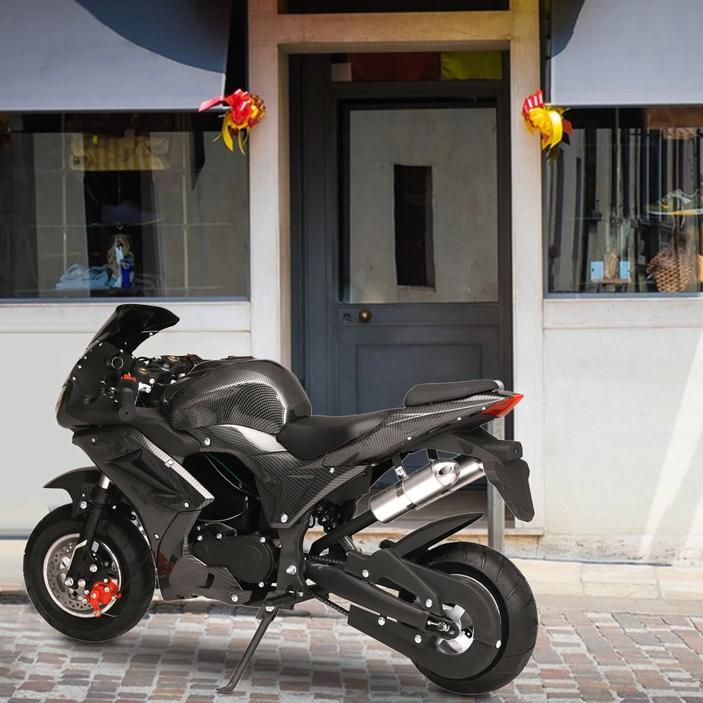 Mini moto essence AQQW 49cc pour adultes et enfants, mini motos 4 temps, jouets motos tout-terrain à essence, charge max 441 lbs, meilleurs cadeaux pour enfants