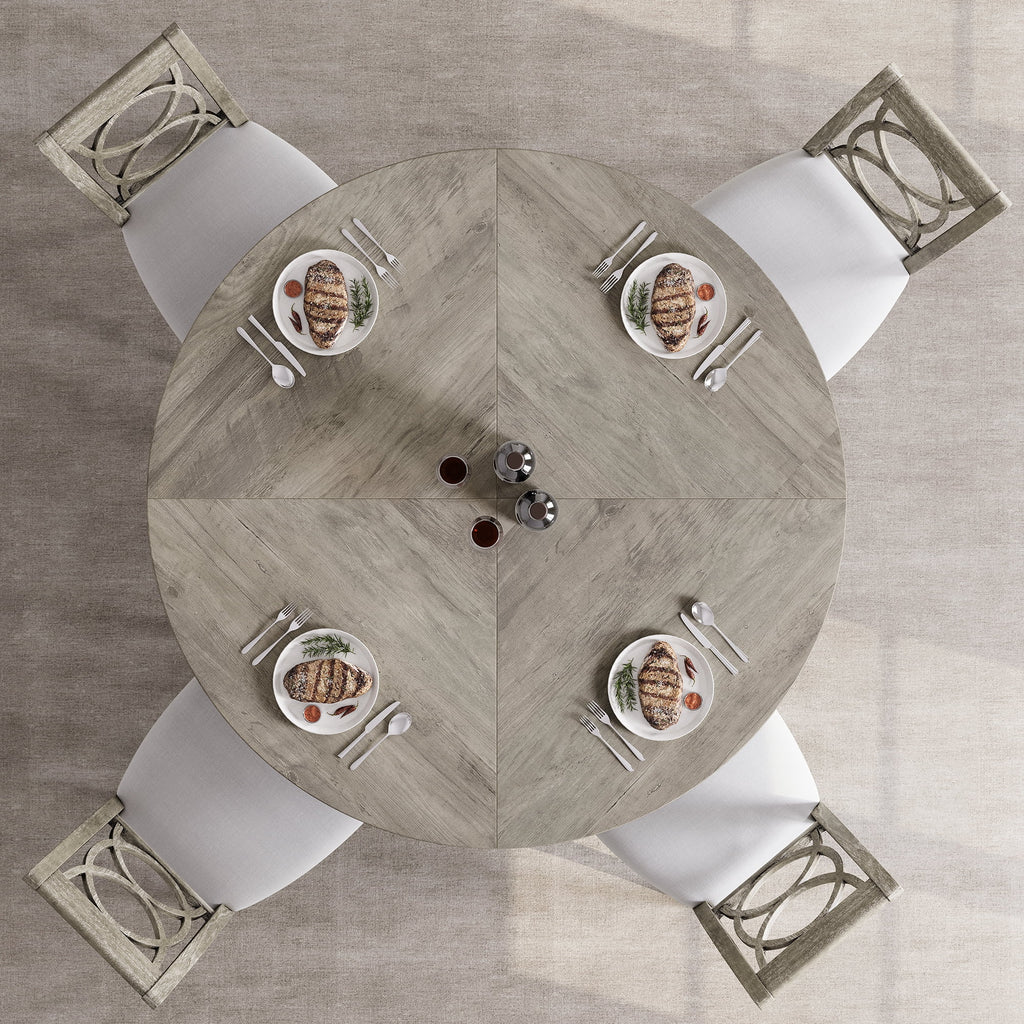 Ensemble de grande table à manger ronde de 47 po pour 4 à 6 personnes, table à manger en bois de style milieu du siècle avec plateau large et piètement en X, table de salle à manger pour la maison, la salle à manger ou le salon (chaises non incluses)