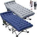 Lot de 2 lits pliants Slsy avec matelas réversible de 8,4 cm, lits de camping pliants 75 × 28 avec sac de transport, lits d’appoint portables