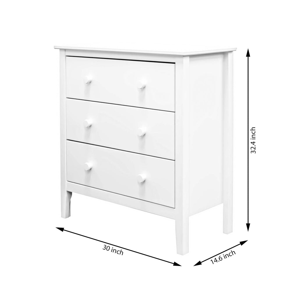 Commode Adeptus Easy Pieces en bois massif à 4 tiroirs - Blanc