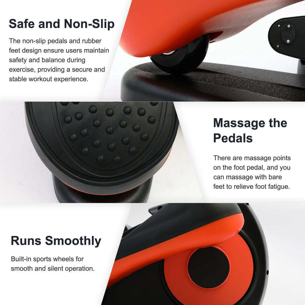 Vélo elliptique de bureau Baokaler, appareil d’exercice électrique pour les jambes assis, pour seniors, 12 vitesses réglables avec télécommande