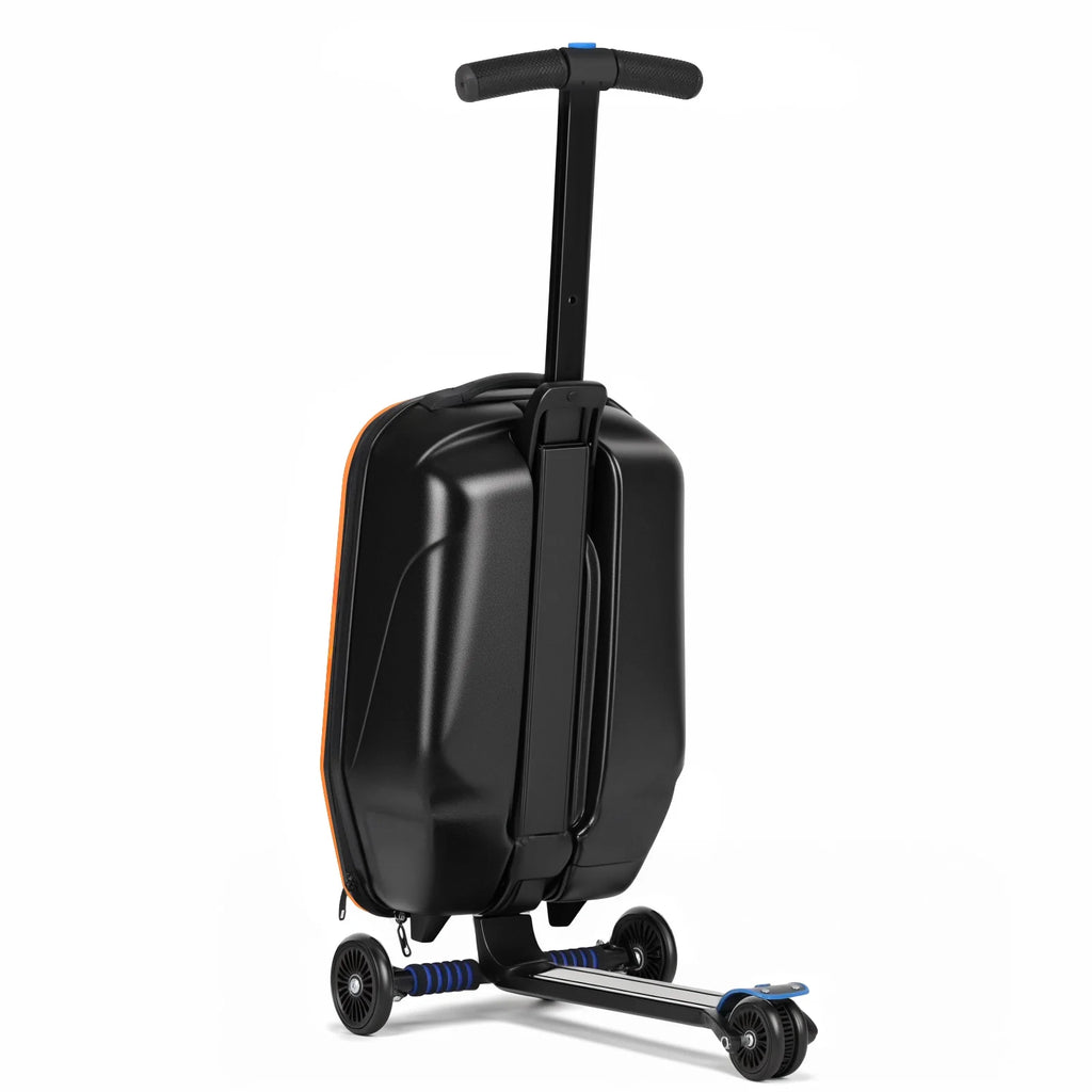 Valise à roulettes Advwin pour enfants et adultes, valise rigide sur laquelle les enfants de 4 à 15 ans peuvent rouler, bagage cabine multifonction léger et pliable avec roulettes, pour enfants et adolescents, rose