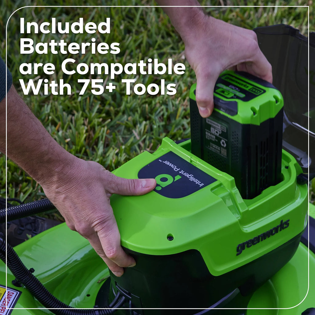 Tondeuse à gazon autotractée Greenworks 60V 21 + (1) batterie 5,0 Ah et chargeur 2546502