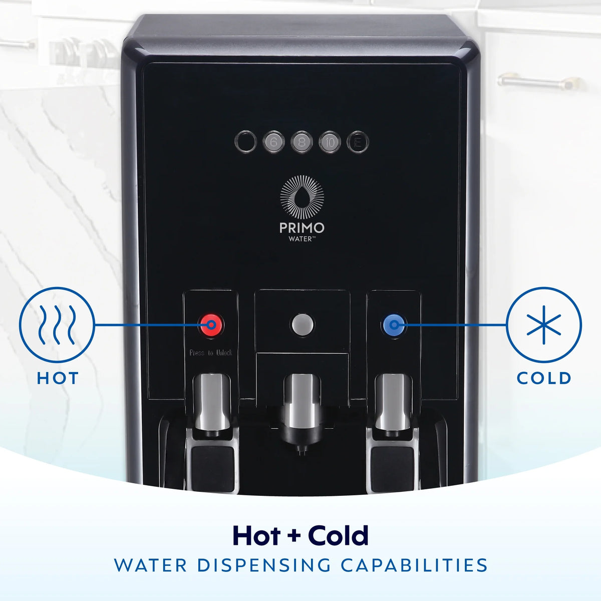 Primo Water? Distributeur d’eau Pro 2 à température contrôlée avec chargement par le bas et machine à café à dosettes individuelles, noir