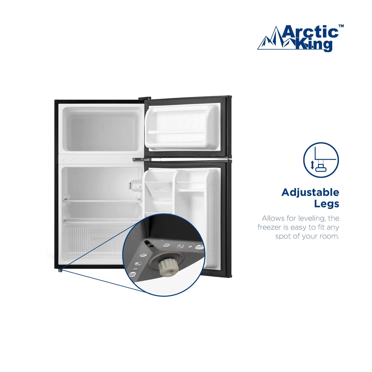 Mini-réfrigérateur Arctic King de 3,2 pi³, à deux portes avec congélateur, en acier inoxydable, certifié Energy Star