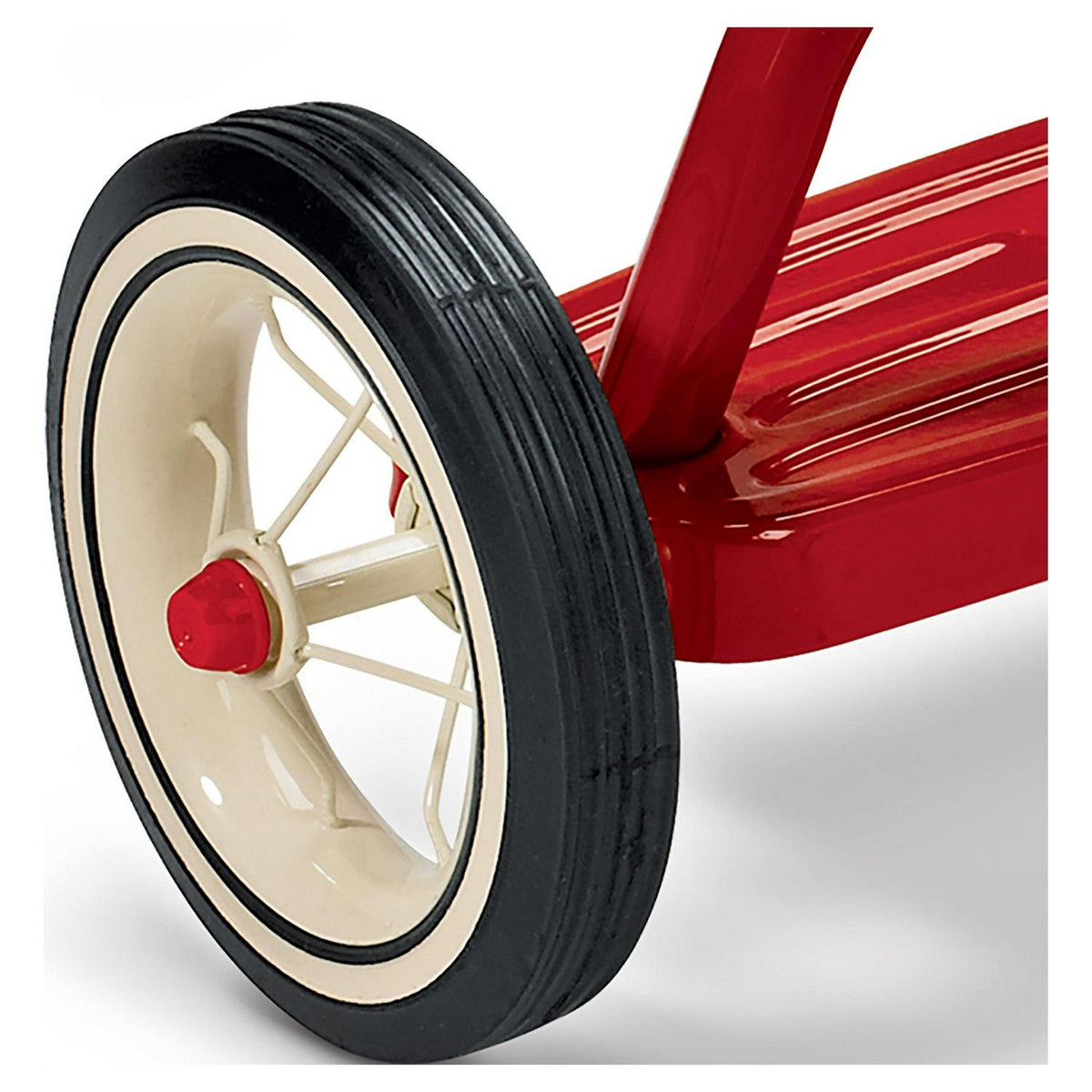 Radio Flyer. Tricycle classique rouge à double guidon. Roue avant de 12 po. Rouge