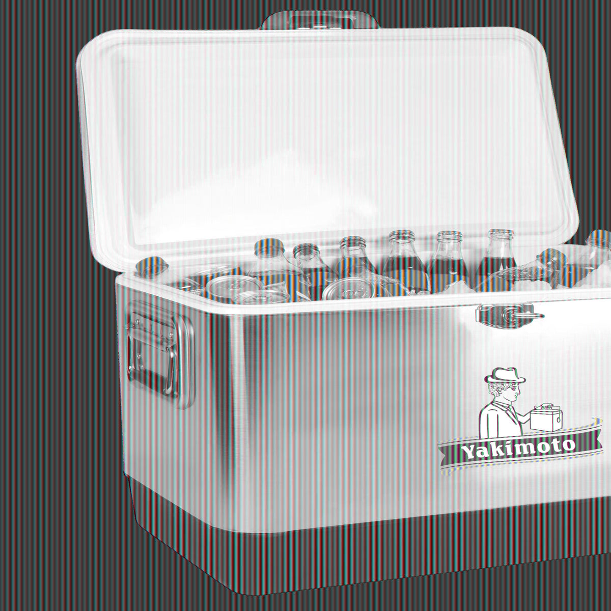 Glacière en acier inoxydable Yakimoto de 54 pintes – Glacière conservant la glace pendant 4 jours, avec décapsuleur intégré et fermoirs robustes en acier pour le camping, la pêche, la navigation et les fêtes entre amis
