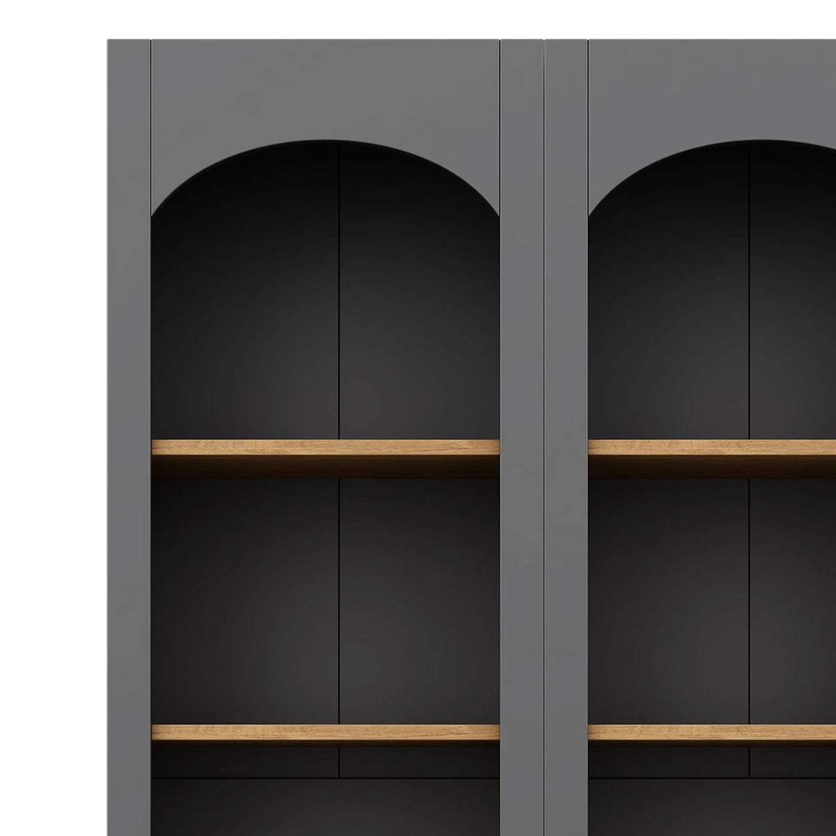 72h Garde-manger en paire, 2, Étagères réglables, , Finition noire 2 Bibliothèques , Armoire de style vintage