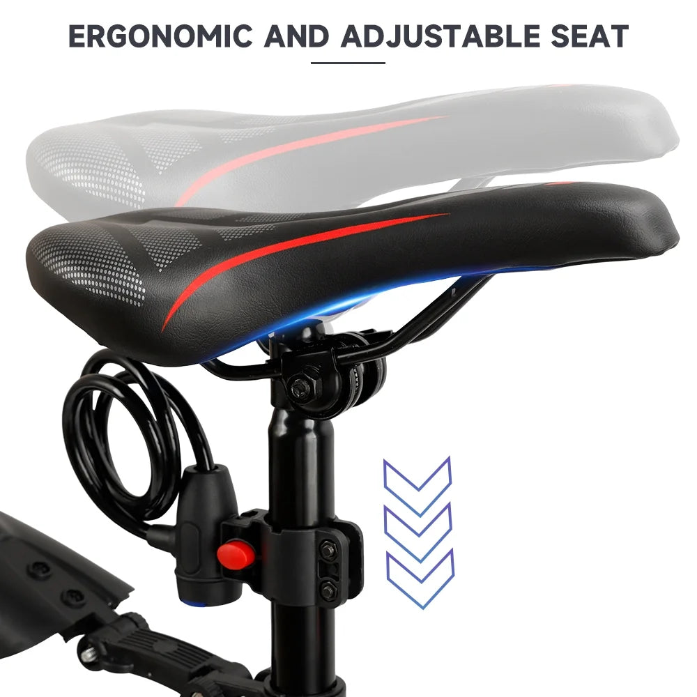 VTT pliant Artudatech 26 pouces Shimano 21 vitesses double frein à disque - Adulte - Rouge