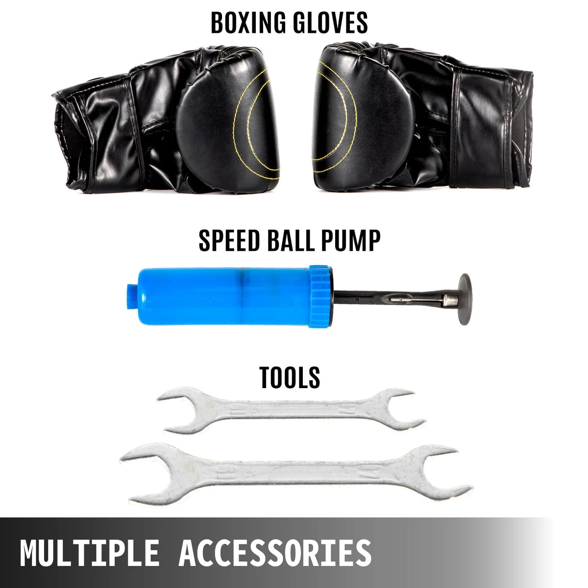 Appareil d'entraînement de vitesse de boxe de marque VEVOR, barre de réflexe rapide pour la boxe, balle de boxe d'entraînement avec barre de réflexe et gants, sac de frappe rapide autoportant, hauteur réglable, pour adultes et enfants, avec deux balles