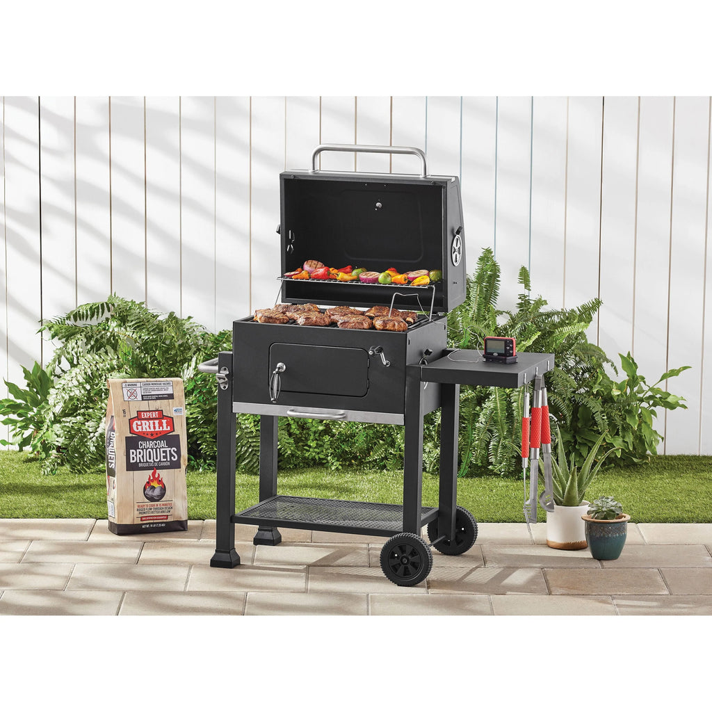 Barbecue à charbon robuste Expert Grill de 24 pouces, noir