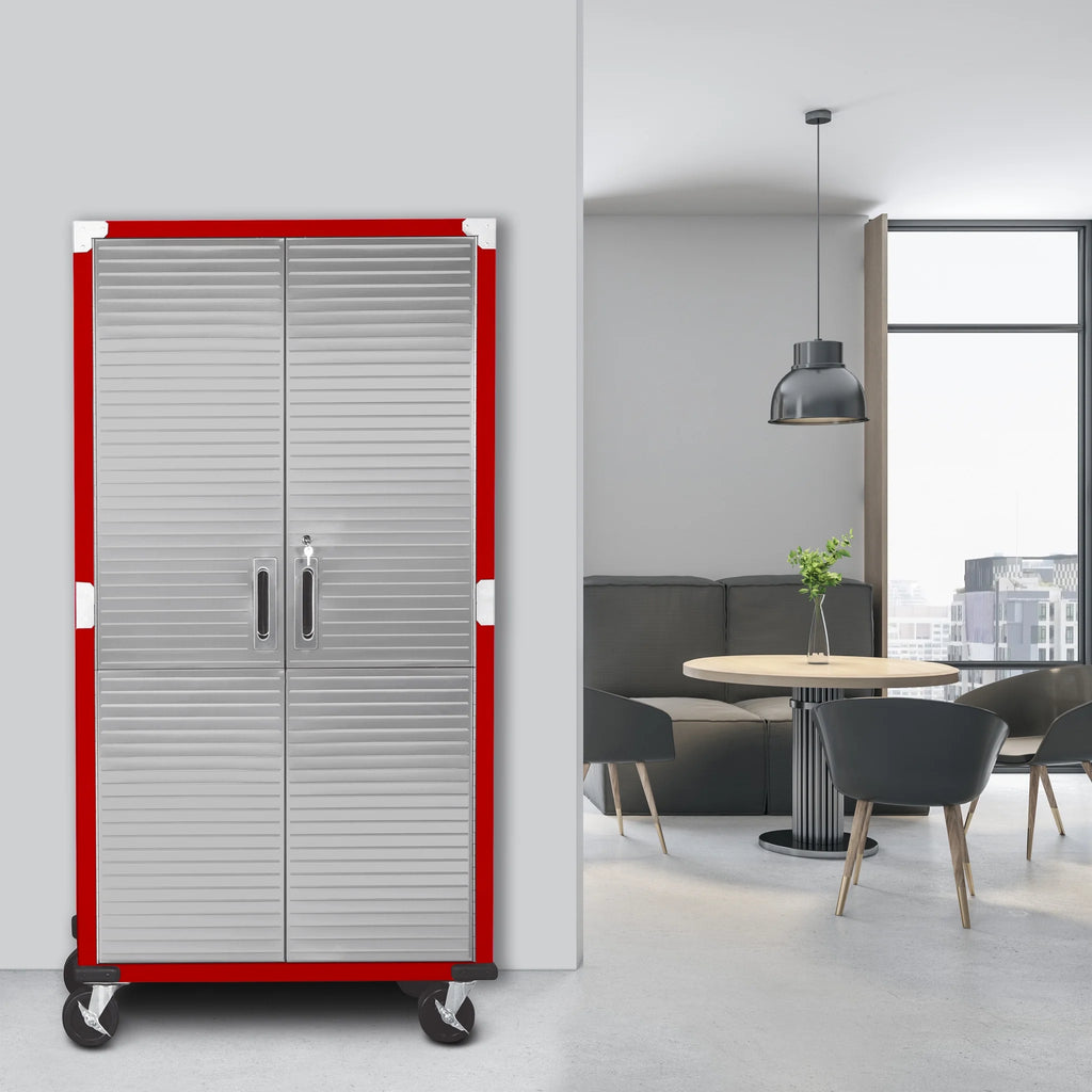 Seville Classics Classeur de rangement verrouillable à corps en acier UltraHD, unité d’étagères, 36 po l x 18 po P x 72 po H, granit