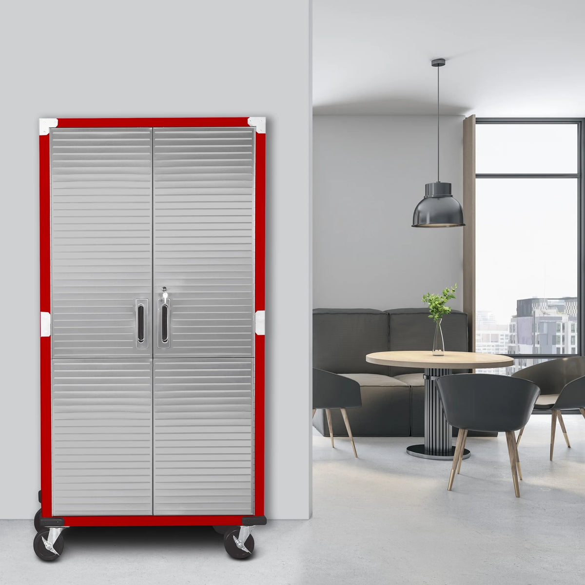 Seville Classics Classeur de rangement verrouillable à corps en acier UltraHD, unité d’étagères, 36 po l x 18 po P x 72 po H, granit