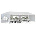 Tente de réception extérieure 10'x30', auvent de mariage, chapiteau de camping imperméable, abri de barbecue robuste, 8 parois latérales amovibles (10x30)