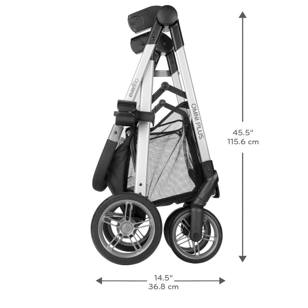 Système de voyage modulaire Evenflo Omni Plus avec siège auto pour bébé LiteMax Sport, gris Mylar, unisexe