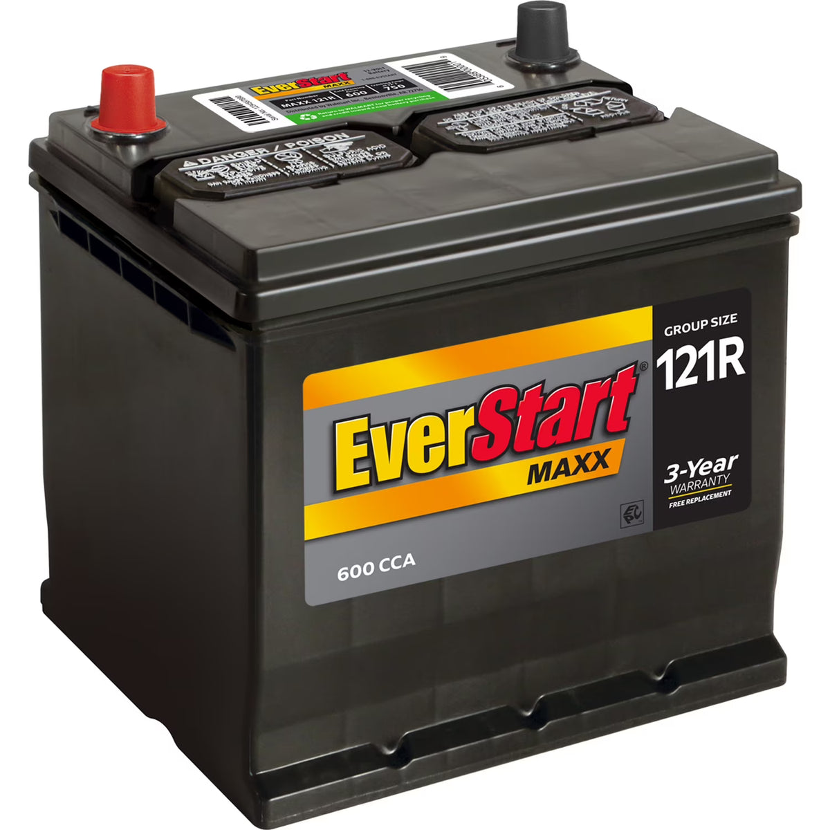 Batterie automobile au plomb-acide EverStart Maxx, groupe 121R, 12 volts, 600 CCA