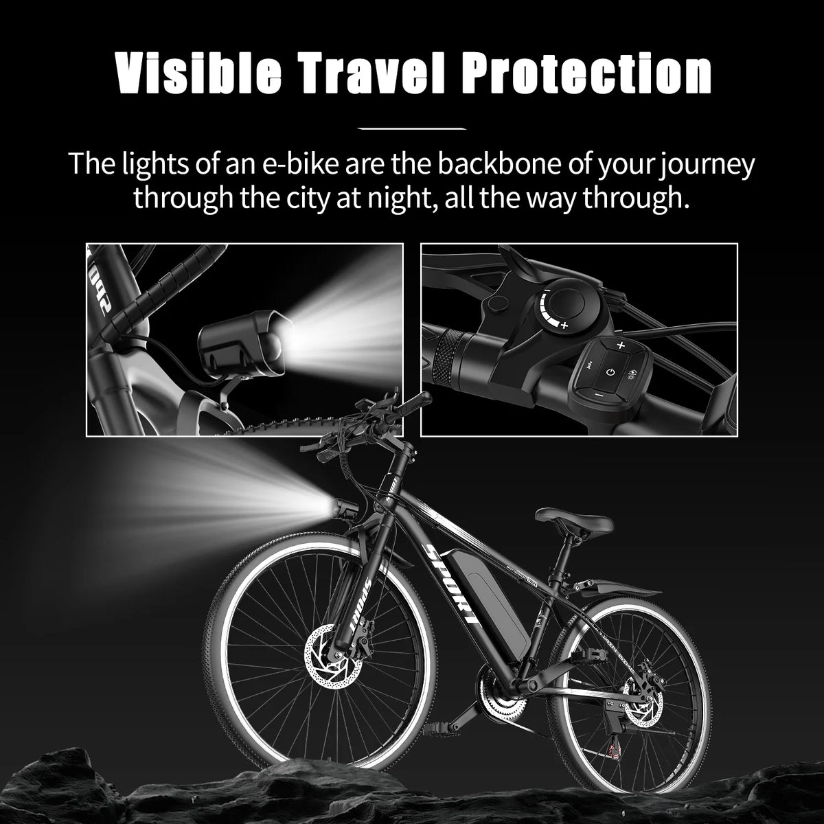 Vélo électrique tout-terrain G28-1200W Peak 26 pour adultes, vélo électrique tout-terrain 48V (batterie amovible, autonomie de plus de 45 mi, écran LCD, capacité de 330 lb, pneus à air – certifié UL2849, pour camping et sentiers)