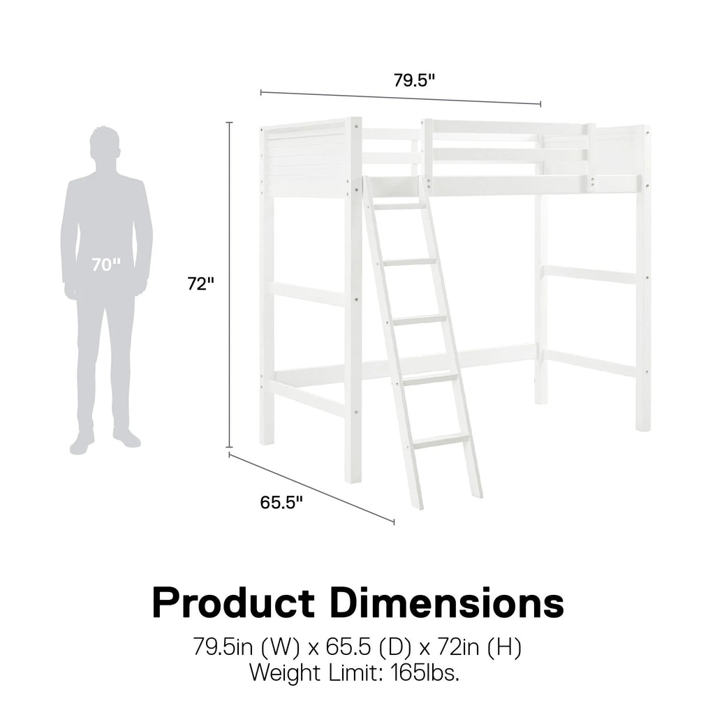Lit mezzanine simple Your Zone Kiarah avec échelle, blanc