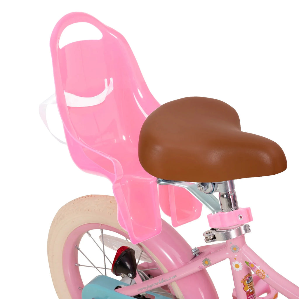 JOYSTAR Little Daisy Vélo pour enfant 14 pouces pour filles de 3 4 5 ans Vélo de princesse pour enfants avec freins à main Roues stabilisatrices Panier Serpentins Vélo pour tout-petits Bleu