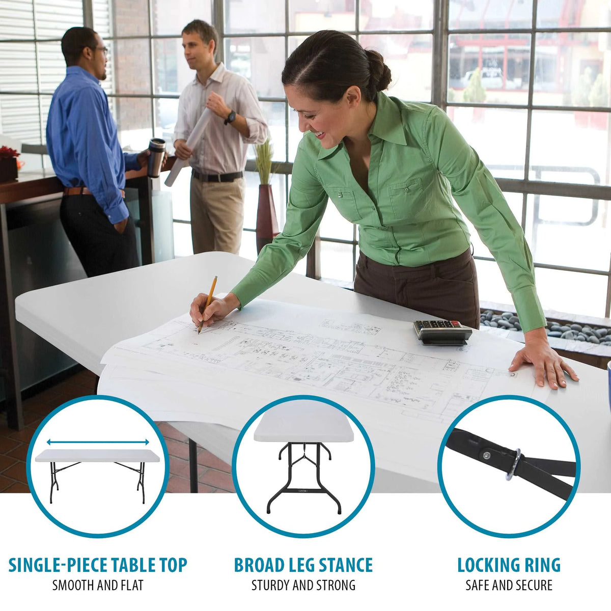 Table pliante de haute qualité de qualité commerciale Lifetime 6', blanche