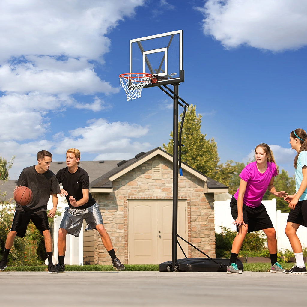 Panier de basket portable incassable Lifetime de 48 pouces avec bras robuste réglable et arceau Slam-It, modèle C 90585 – Jeu en plein air