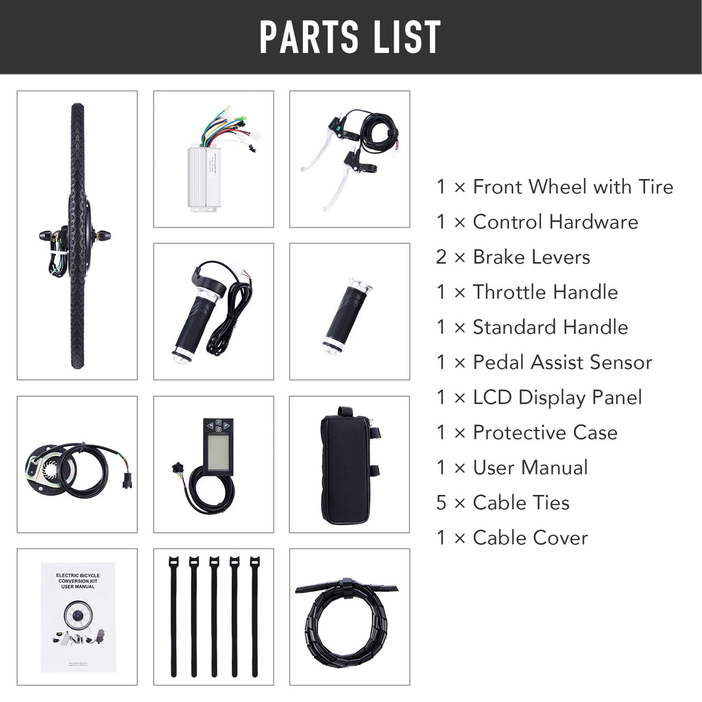 Kit de conversion de vélo électrique Viribus pour roue arrière 26, moteur-roue 1000 W, écran LCD, kit DIY pour vélo électrique