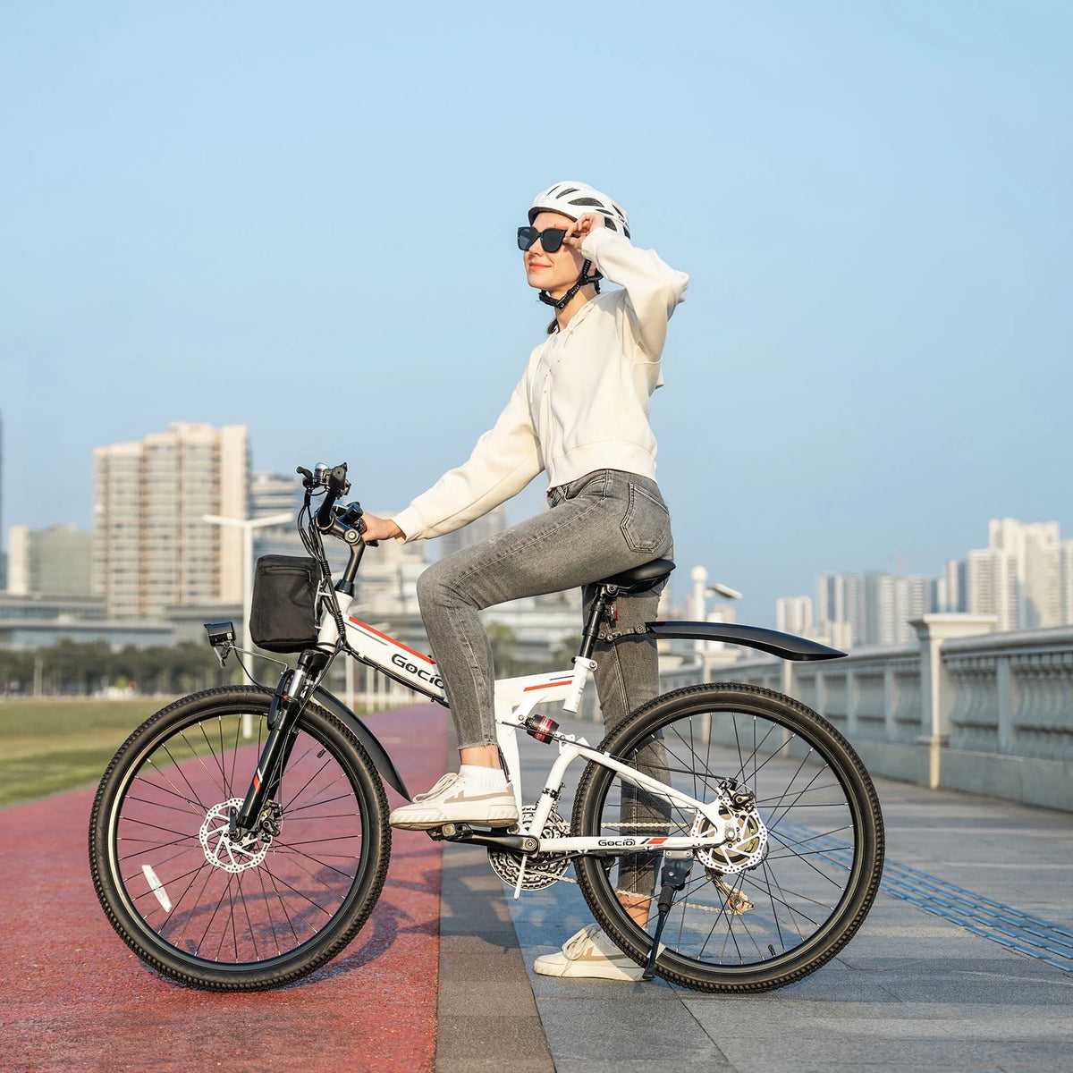 Vélo électrique pliant Gocio 26 pour adultes, VTT électrique 500W, Double amortisseur, Batterie 48V 7,8Ah, Shimano 21 vitesses, UL2849