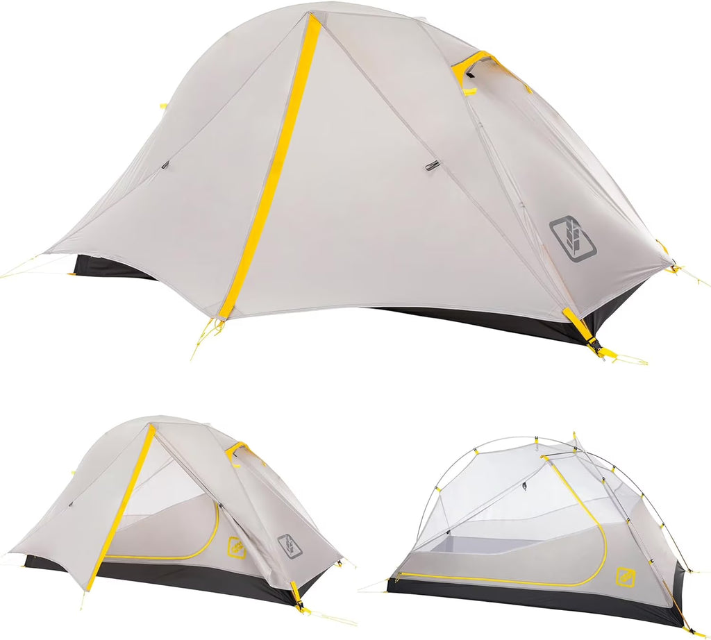 Tente de randonnée Featherstone légère pour le camping en plein air, la randonnée et le cyclisme sur 3 saisons - Comprend un tapis de sol et un espace de rangement en maille - Tente autoportante avec possibilité de double-toit et tapis de sol ultralégers