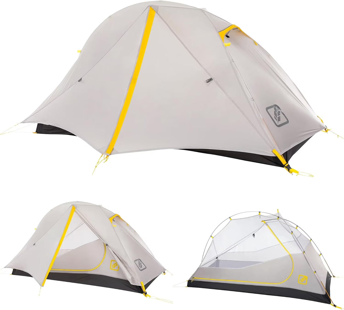 Tente de randonnée Featherstone légère pour le camping en plein air, la randonnée et le cyclisme sur 3 saisons - Comprend un tapis de sol et un espace de rangement en maille - Tente autoportante avec possibilité de double-toit et tapis de sol ultralégers