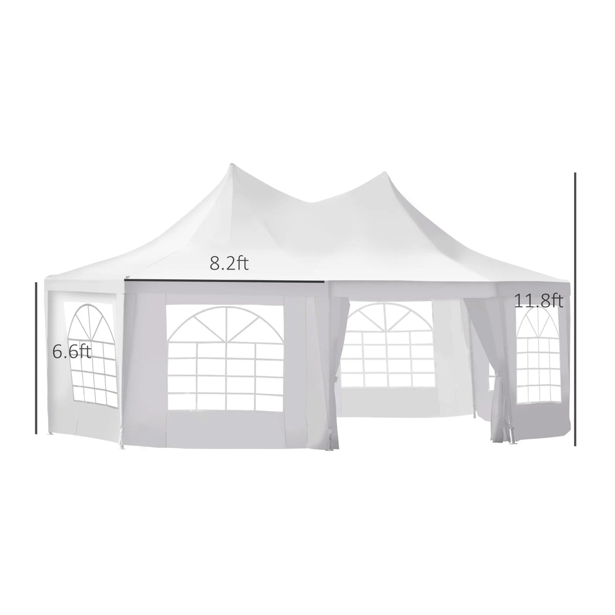 Outsunny 22,3' x 16,4' Tonnelles de réception blanches pour extérieur, portables