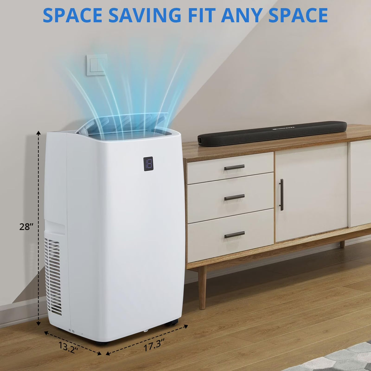 Climatiseurs portables TROPOW 14 000 BTU rafraîchissant jusqu’à 69 m², appareil de climatisation portable 4-en-1 avec télécommande/déshumidificateur/ventilateur à 3 vitesses/mode nuit pour salon, chambre, bureau
