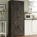 FUSOU Armoire de rangement de cuisine 72'', Armoire haute avec 8 étagères de porte, 2 placards et 1 tiroir, Meuble autoportant pour cuisine, salle à manger, salle de bain, buanderie