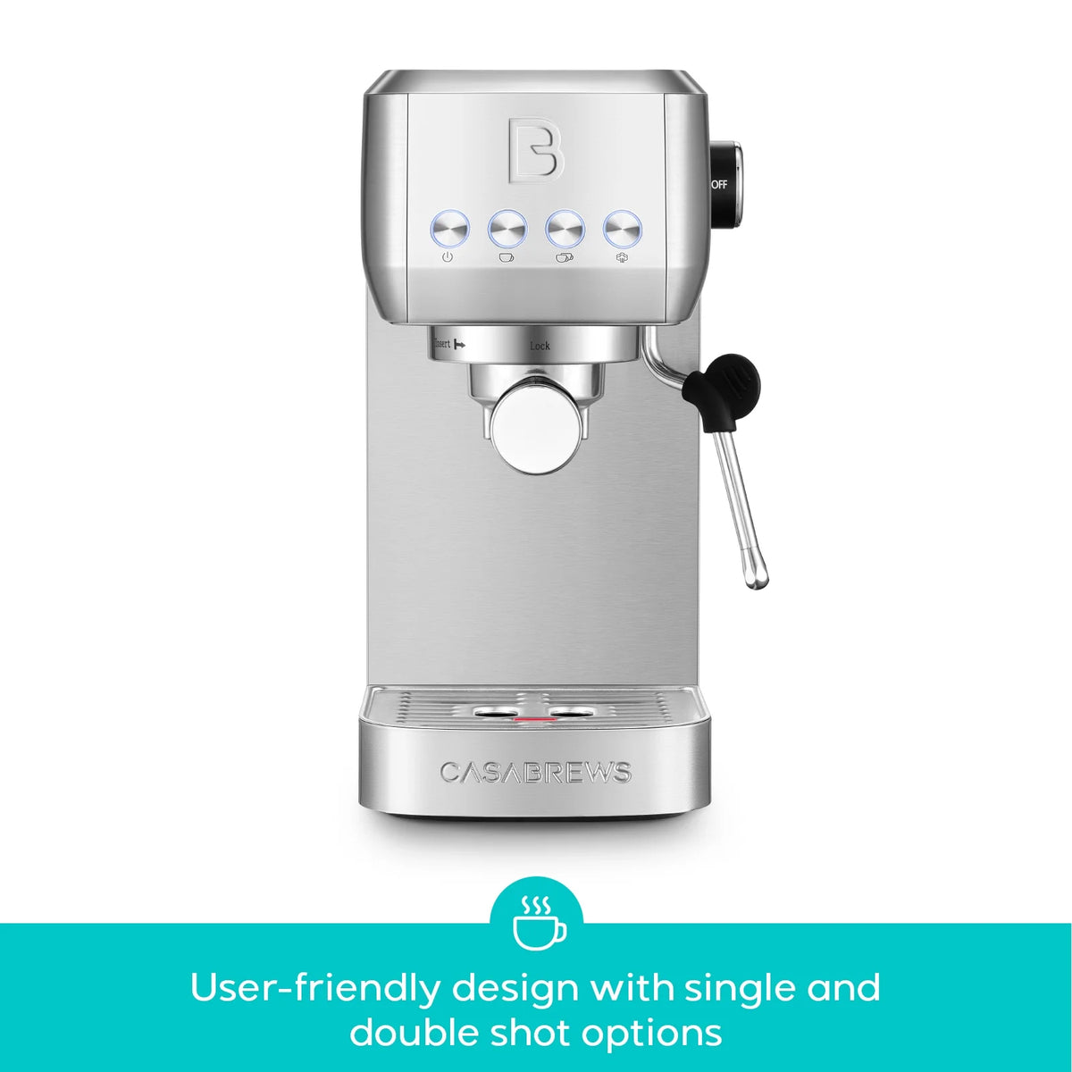 CASABREWS 3700 Essential Machine à expresso et cafetière 20 bars, Acier inoxydable