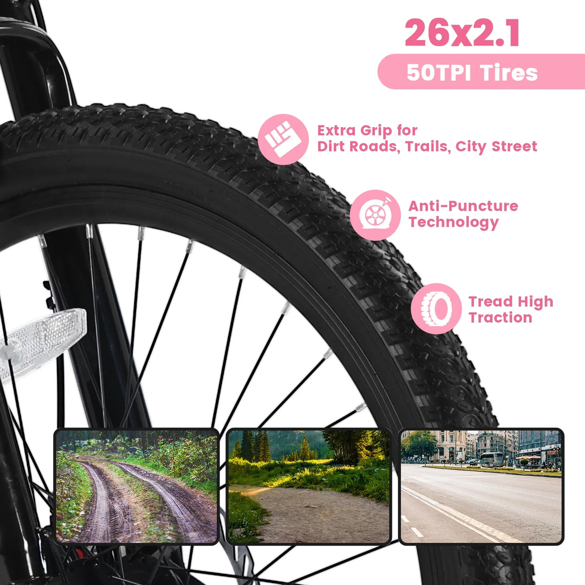 Vélo tout-terrain Ecarpat 26 pouces pour adultes et femmes, freins à disque doubles Shimano, 21 vitesses, suspension intégrale, pour trajets quotidiens et sport en plein air, plusieurs coloris