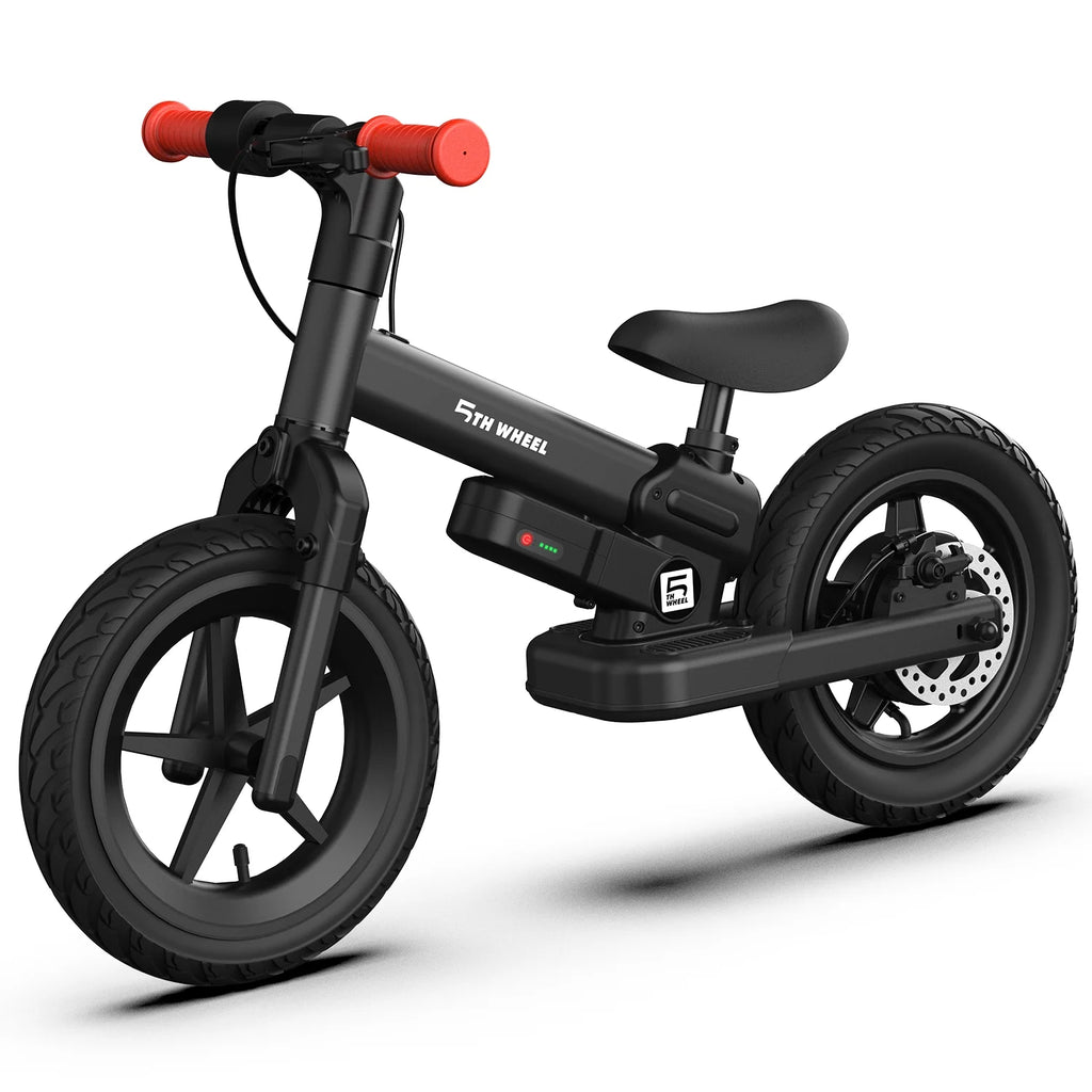 5Th Wheel KB09 Vélo d’équilibre électrique 150W pour enfants, noir - Pneu gonflable de 12 pouces avec double frein