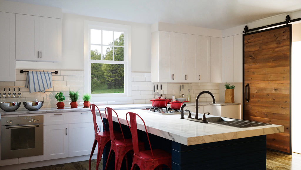 Design House Brookings Meuble bas de cuisine à assembler en bois Shaker, 2 portes et 2 tiroirs (48 x 34,5 x 24), blanc Sherwin Williams