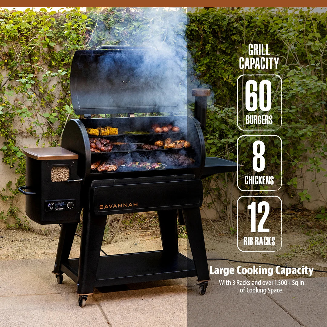 Barbecue à granulés connecté Pit Boss 1500 Savannah - Édition Onyx avec Wi-Fi ? - PB1500NXW
