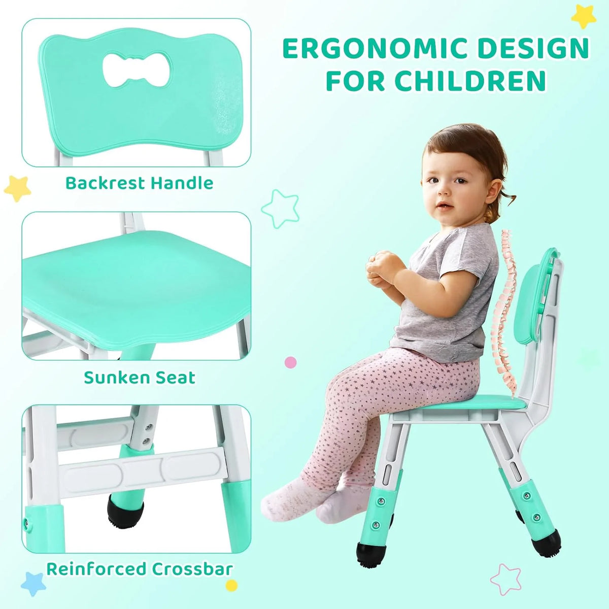 Ensemble table et 4 chaises pour enfants LAZY BUDDY, bureau réglable en hauteur pour tout-petits avec plateau graffiti, ensemble de table d’activités pour enfants pour crèche et maison