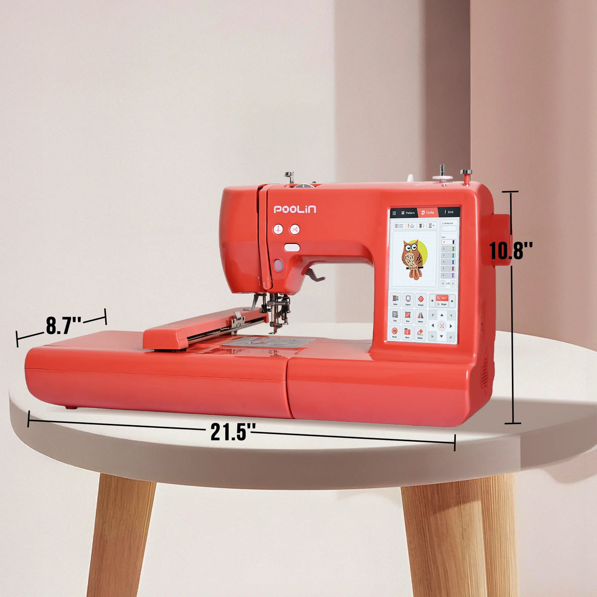 Machine à broder Poolin EOC05, zone de broderie 4 x 9,25 po, écran tactile 7 po, avec kit